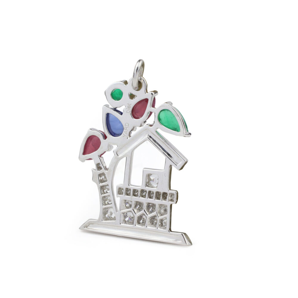 Raymond Yard 'Wishing Well' Gem and Enamel Pendant Charm