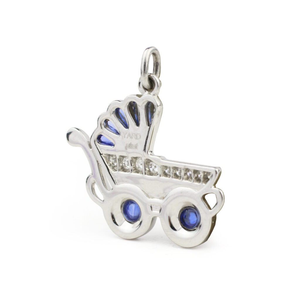 Raymond Yard 'Boy Baby Carriage' Sapphire and Diamond Pendant Charm