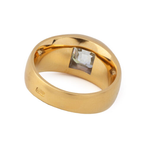Gypsy Set Cushion Cut Diamond Ring