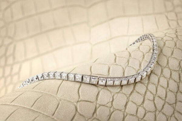 Art Deco French Cut Diamond Platinum Bracelet