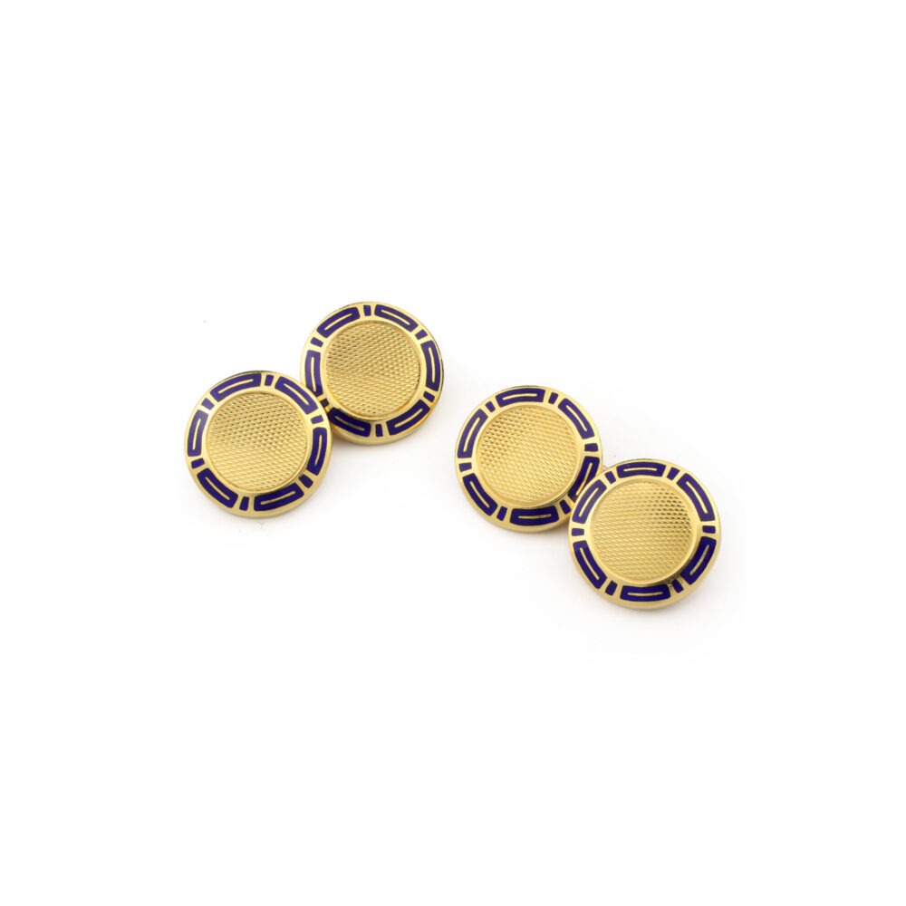 Bulgari Enamel and Gold Cufflinks