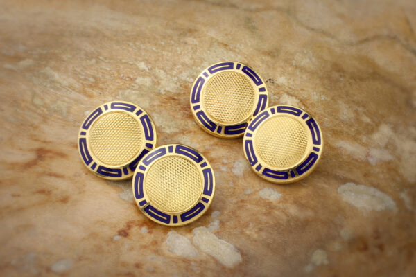 Bulgari Enamel and Gold Cufflinks