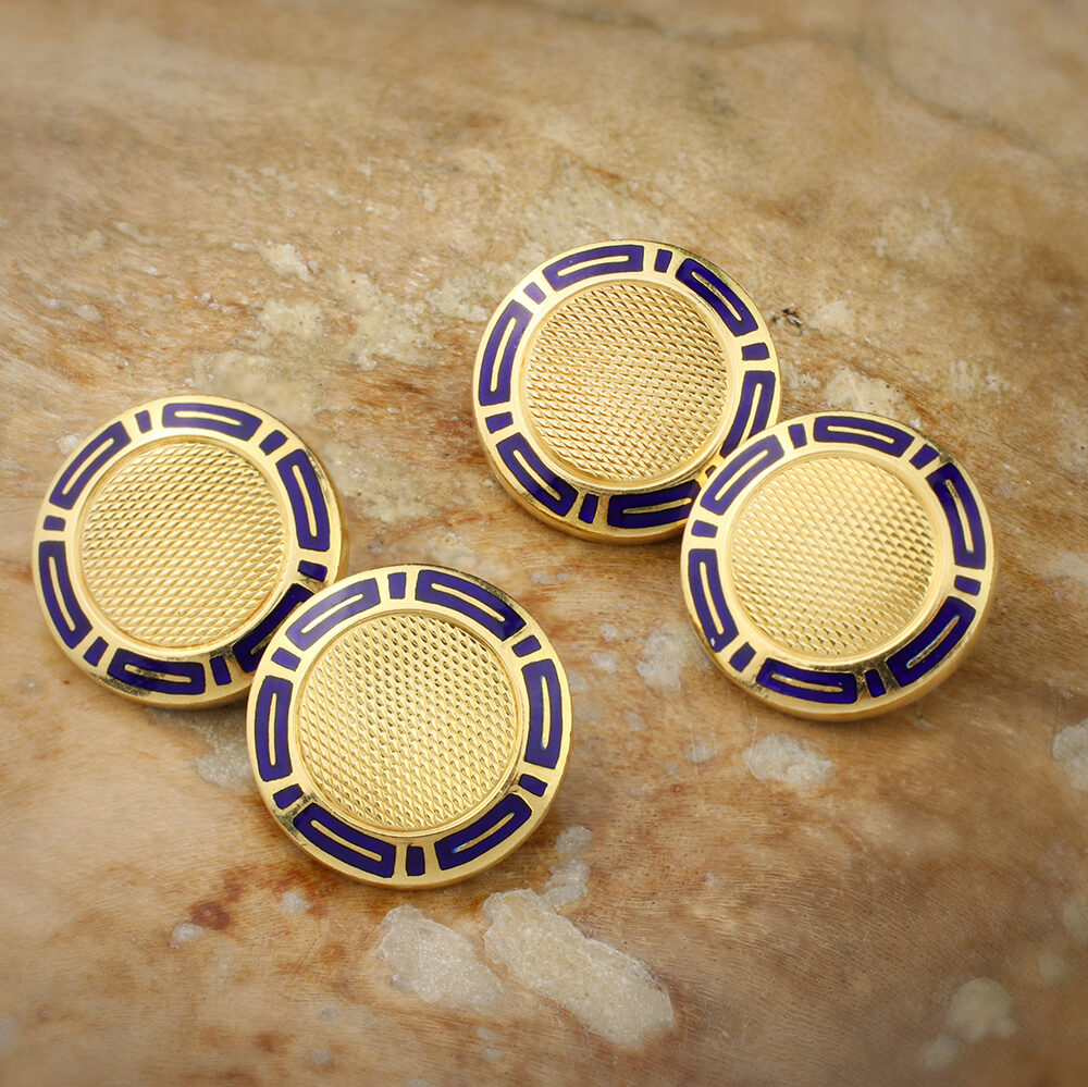 Bulgari Enamel and Gold Cufflinks