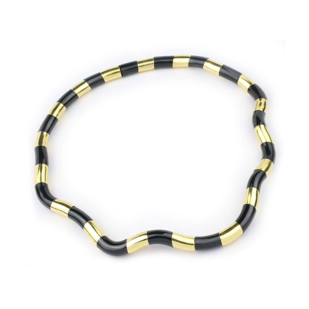 Angela Cummings 'Nile' Gold and Black Jade Necklace