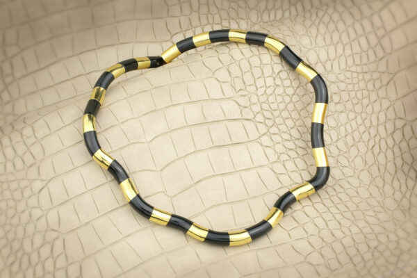 Angela Cummings ‘Nile’ Gold and Black Jade Necklace