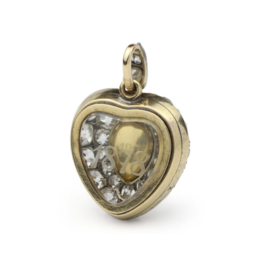 Georgian Topaz and Diamond Set Heart Pendant