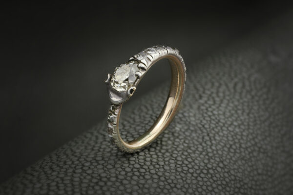 Georgian Old Cut Diamond Set Ouroboros Ring