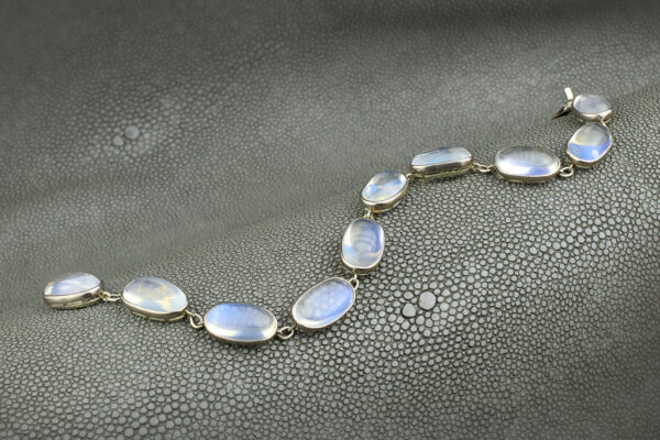 Antique French Moonstone and White Gold Bracelet