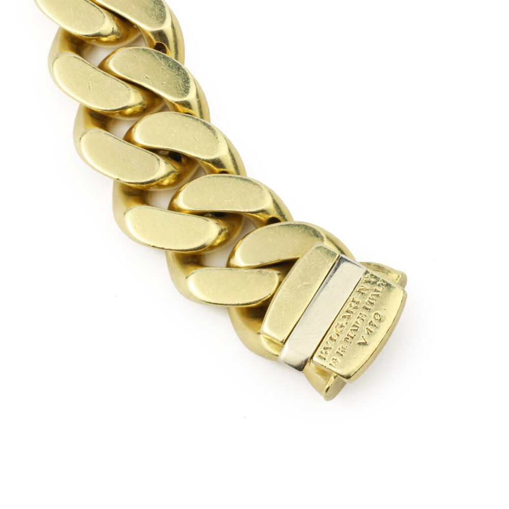 Bulgari Diamond and Gold Curb Link Bracelet