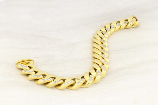 Bulgari Diamond and Gold Curb Link Bracelet