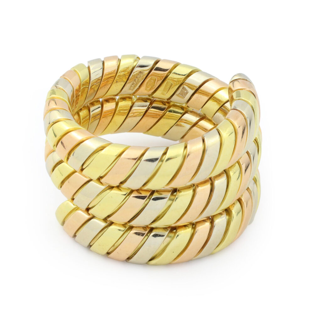 Bulgari Tubogas Tri- Colored Gold Ring