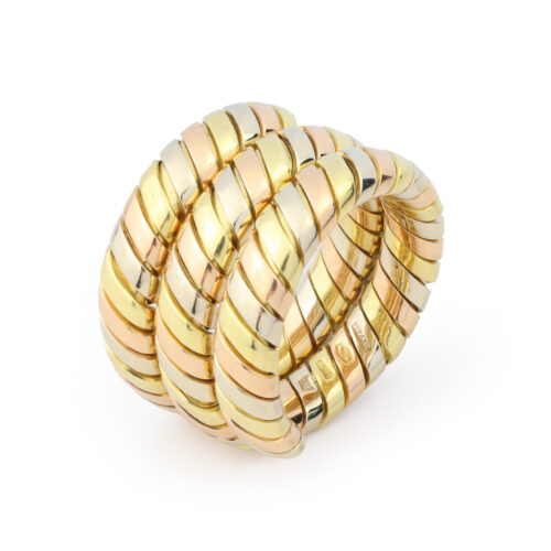 Bulgari Tubogas Tri- Colored Gold Ring