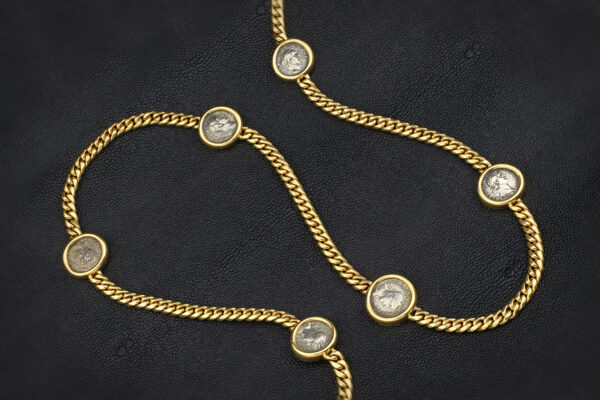 Bulgari ‘Monete’ Eight Ancient Coins and Gold Long Necklace