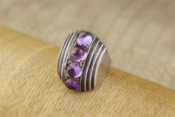 Boivin Amethyst and Silver Ring