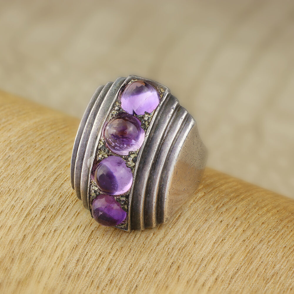 Boivin Amethyst and Silver Ring