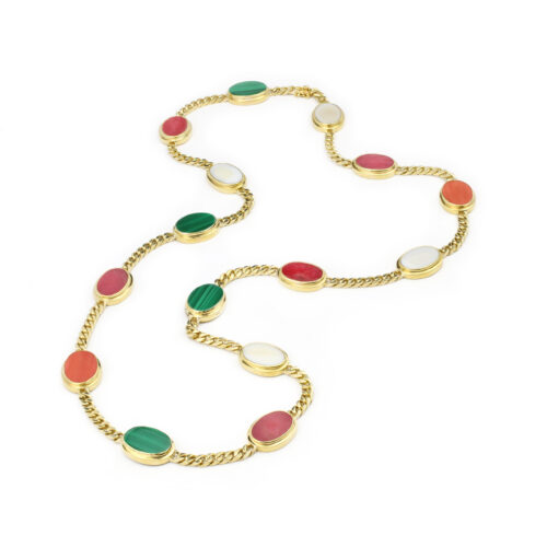 Bulgari Hardstone and Gold Long Necklace