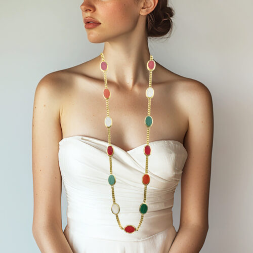 Bulgari Hardstone and Gold Long Necklace