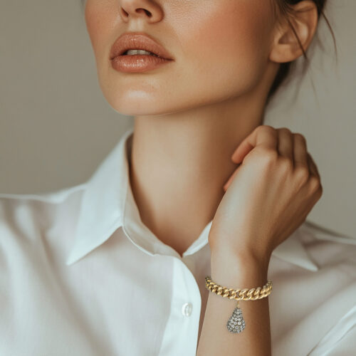 Antique Diamond Set Drop Pendant Bracelet