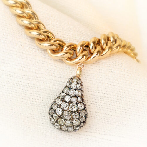 Antique Diamond Set Drop Pendant Bracelet