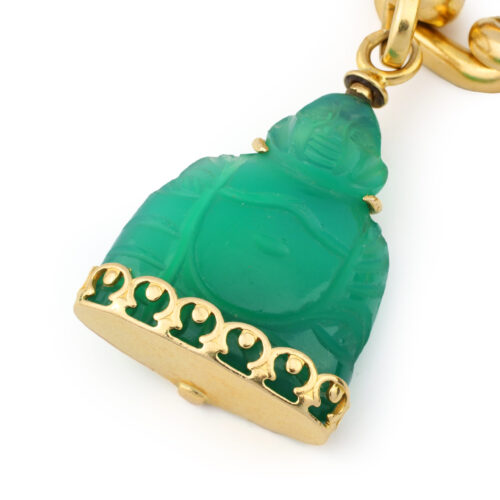 Mid-Century Hard Stone and Gold Charm Bracelet