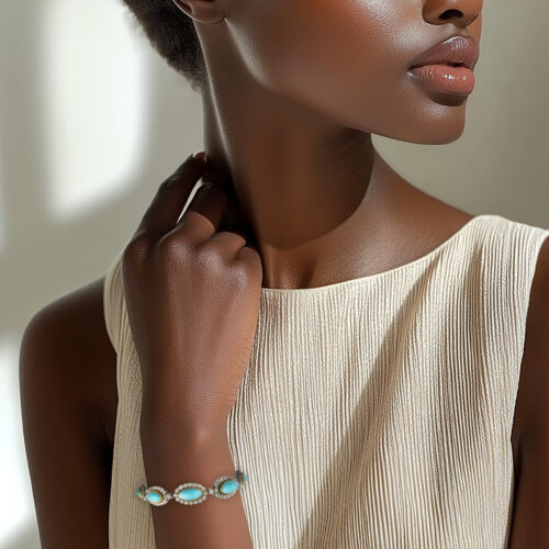 Edwardian Turquoise and Diamond Bracelet