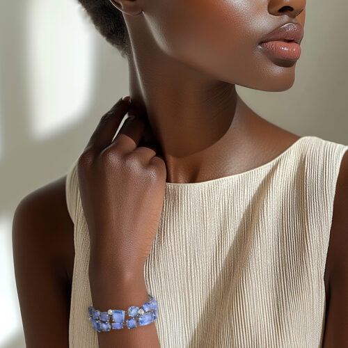 Cartier Platinum, Sapphire and Diamond Bracelet