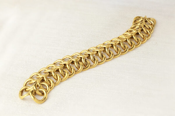 Van Cleef & Arpels Wide Gold Link Bracelet