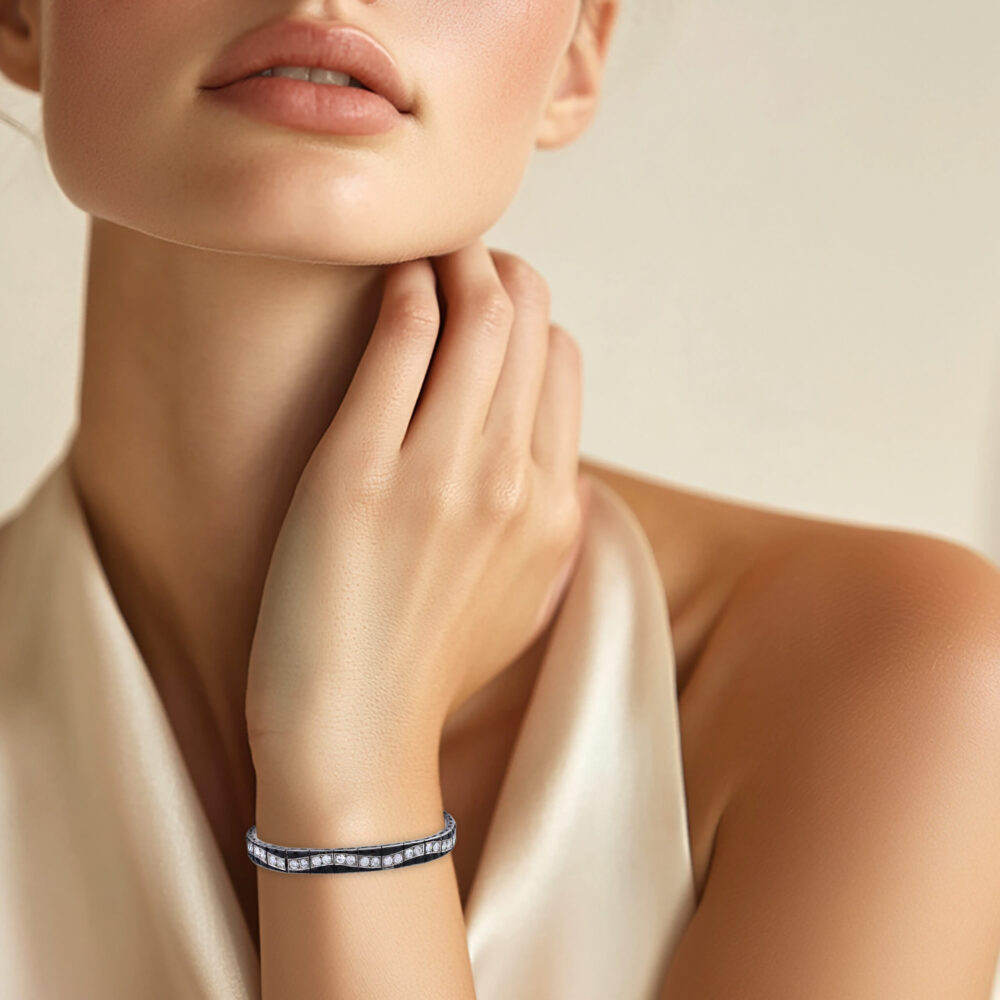 Art Deco Onyx and Diamond Bracelet
