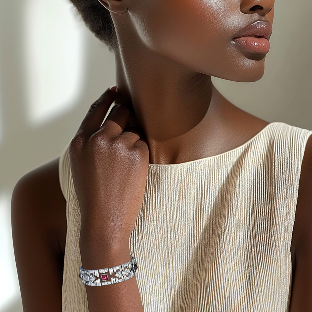 Cartier Art Deco Ruby and Diamond Bracelet