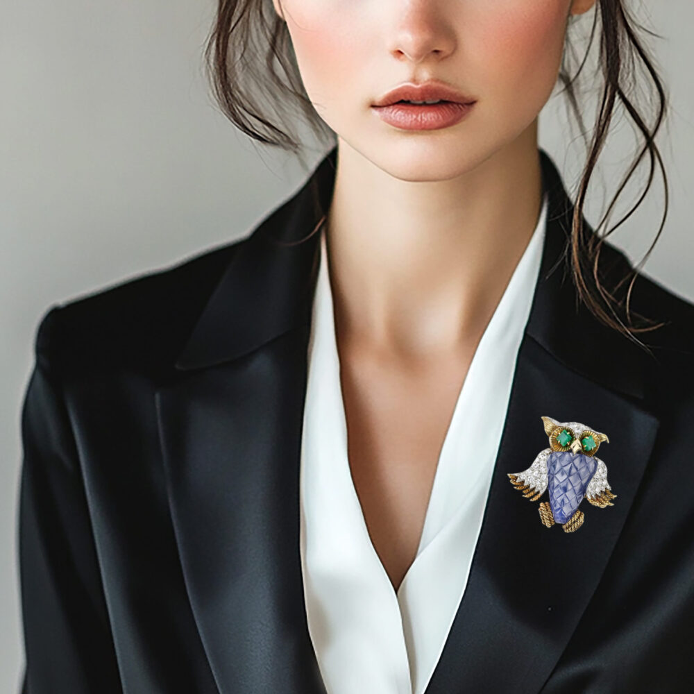 David Webb Multi-Gem and Diamond Brooch