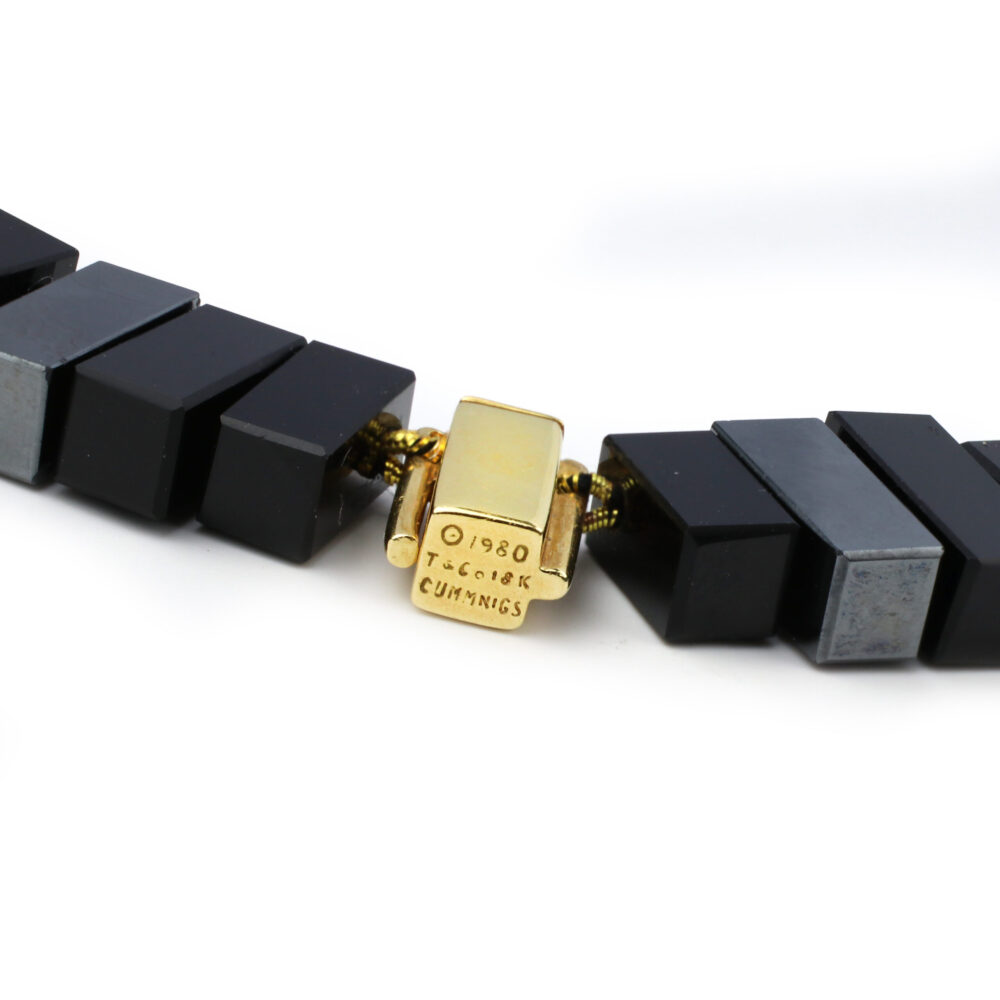 Tiffany & Co Angela Cummings, Onyx, Hematite, Gold and Diamond Bead Fringe Necklace
