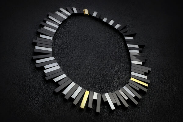 Tiffany & Co Angela Cummings, Onyx, Hematite, Gold and Diamond Bead Fringe Necklace