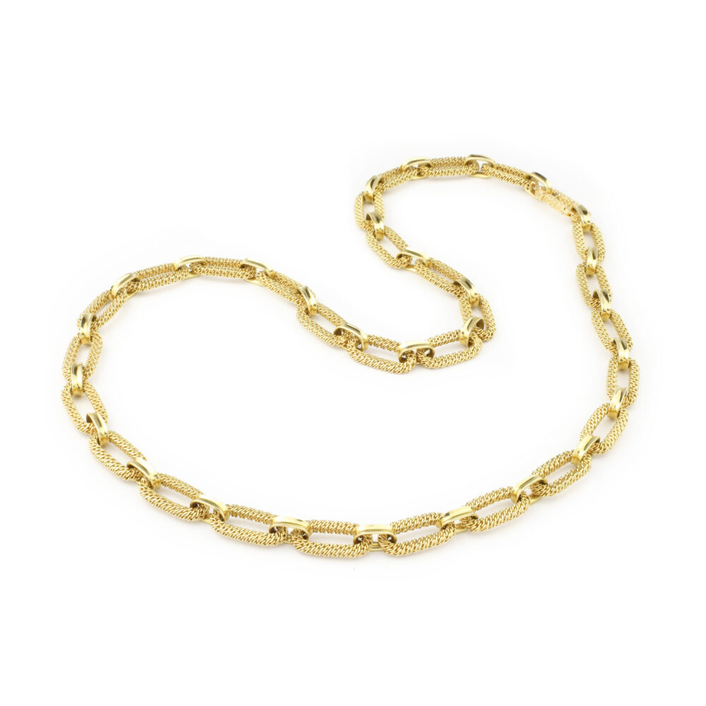 Van Cleef & Arpels, Gay Frères Woven Gold Link Long Necklace