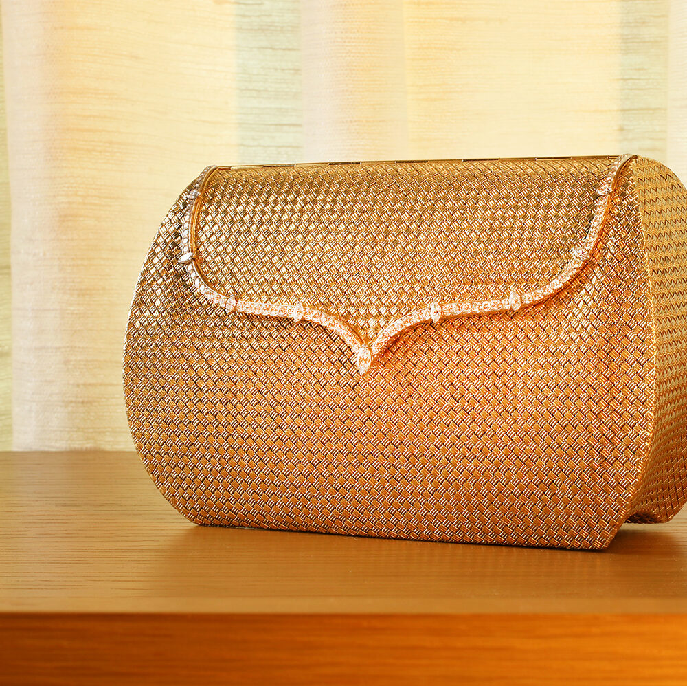 Bulgari Bicolored Gold, Platinum and Diamond Clutch