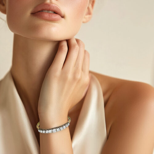 Antique Diamond Set Bangle Bracelet