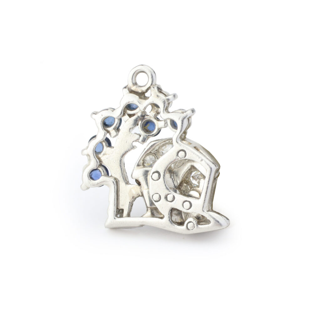 Art Deco Sapphire, Diamond and Enamel House Charm