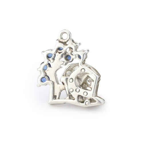 Art Deco Sapphire, Diamond and Enamel House Charm
