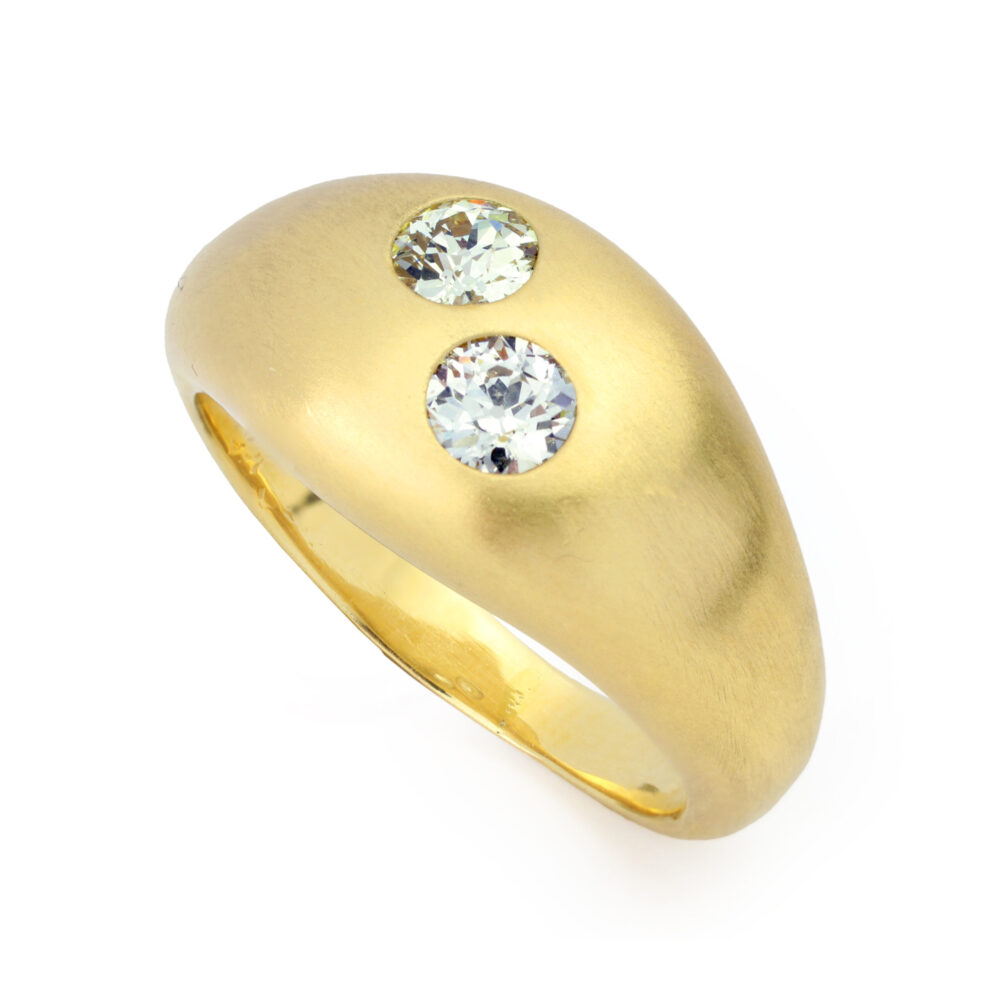 Cartier Diamond and Brushed Gold Ring