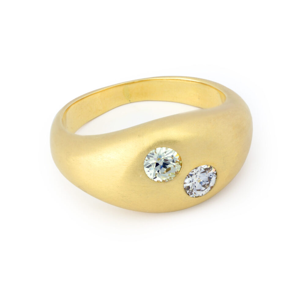 Cartier Diamond and Brushed Gold Ring