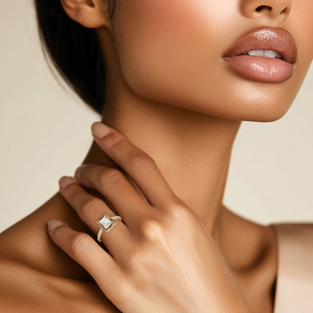 Rectangular Step Cut Diamond Ring