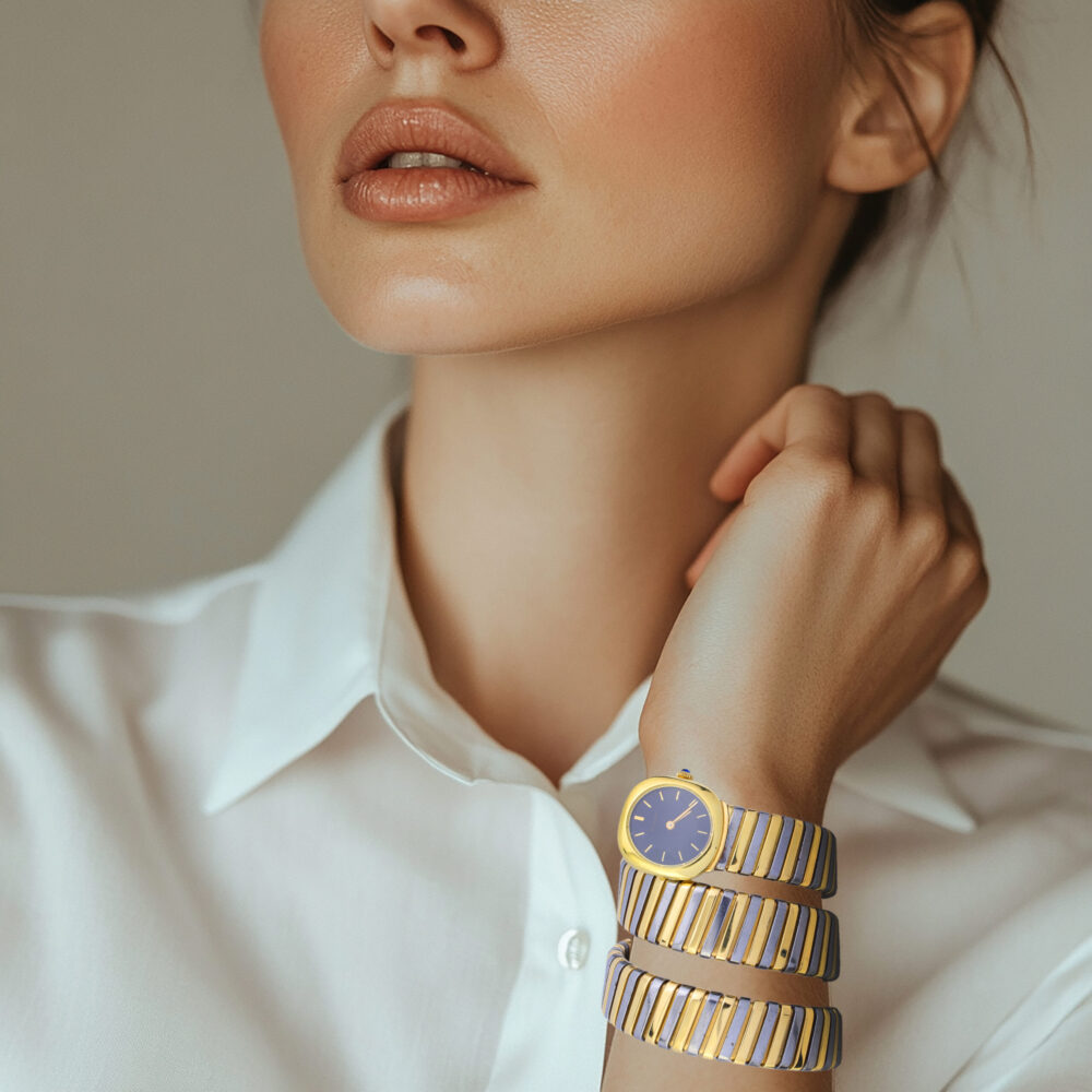 Bulgari Tubogas Gold and Steel Watch