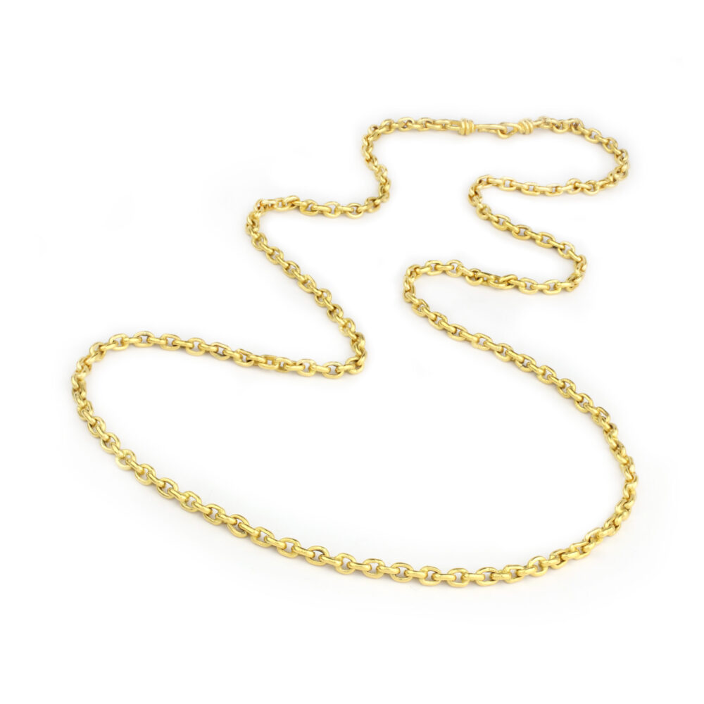 High Karat Gold Long Chain Necklace