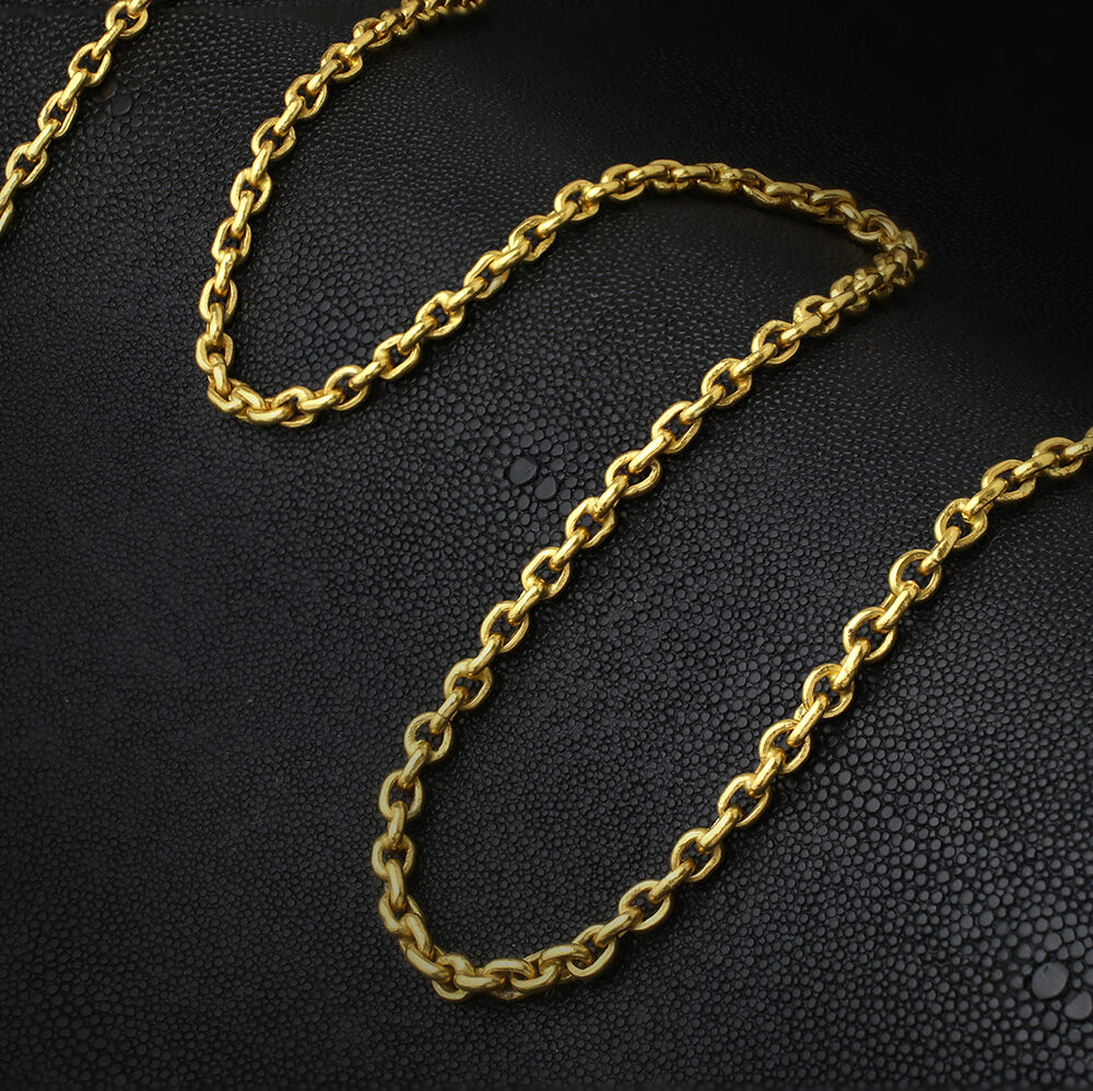 High Karat Gold Long Chain Necklace