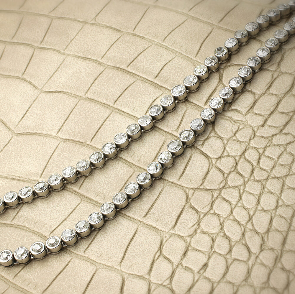 Diamond and White Gold Riviere Necklace