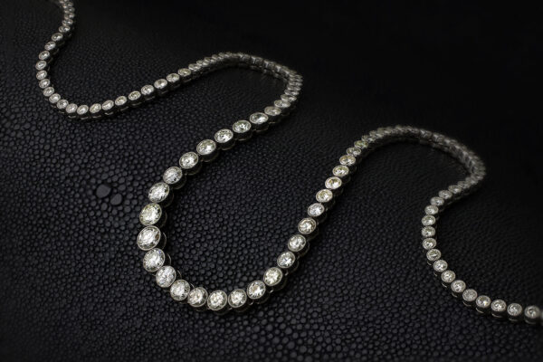 Diamond and Platinum Riviere Necklace, circa 1980