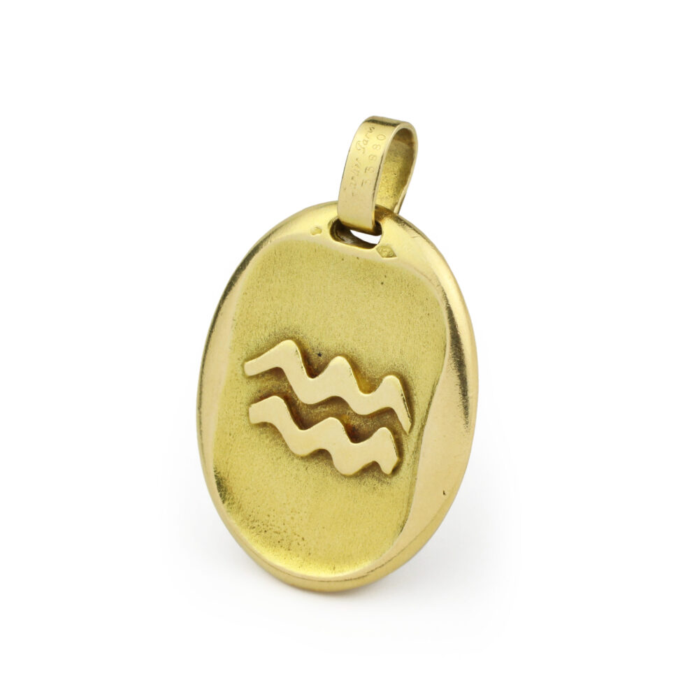 Cartier Aquarius Zodiac Oval Pendant
