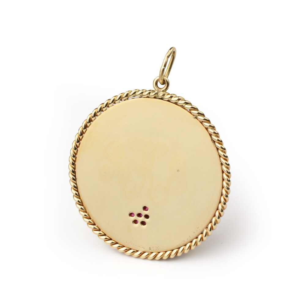 Cartier Ruby Set Heart and Gold Charm Pendant