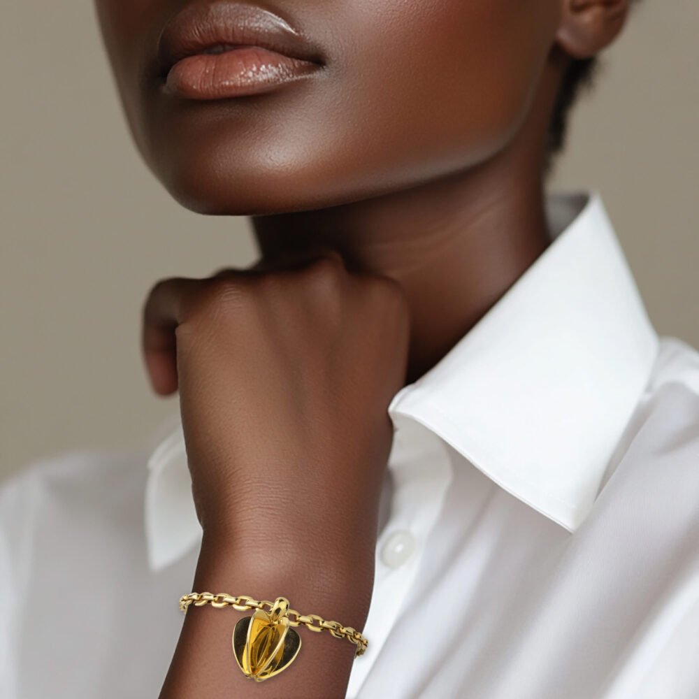 Cartier 'Double C' Apple Charm Gold Bracelet