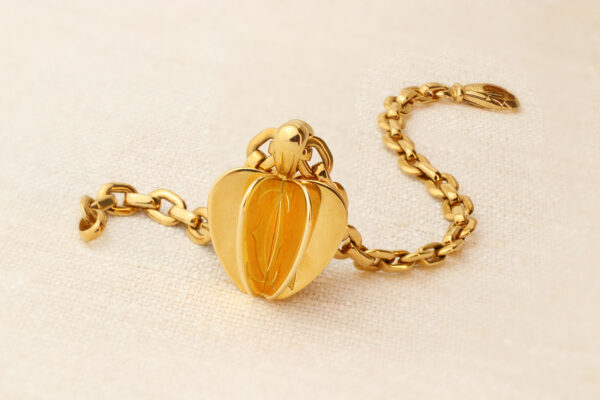 Cartier ‘Double C’ Apple Charm Gold Bracelet