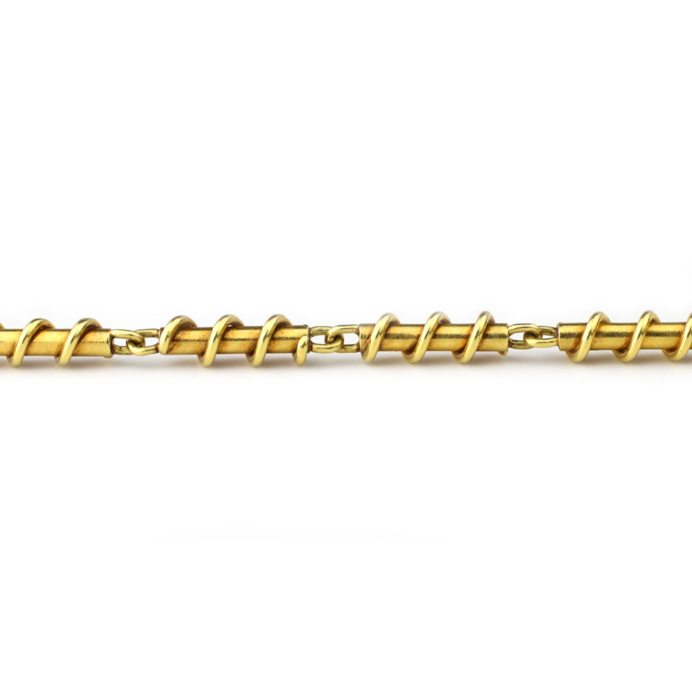 David Webb Spiral Gold Chain Long Necklace